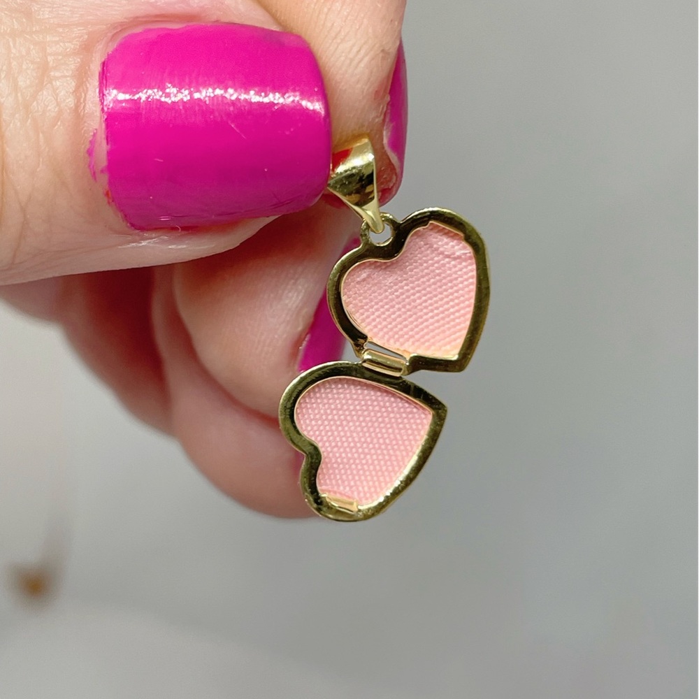 14k Polished Plain Heart Locket, size 15.8 x 10.3  mm